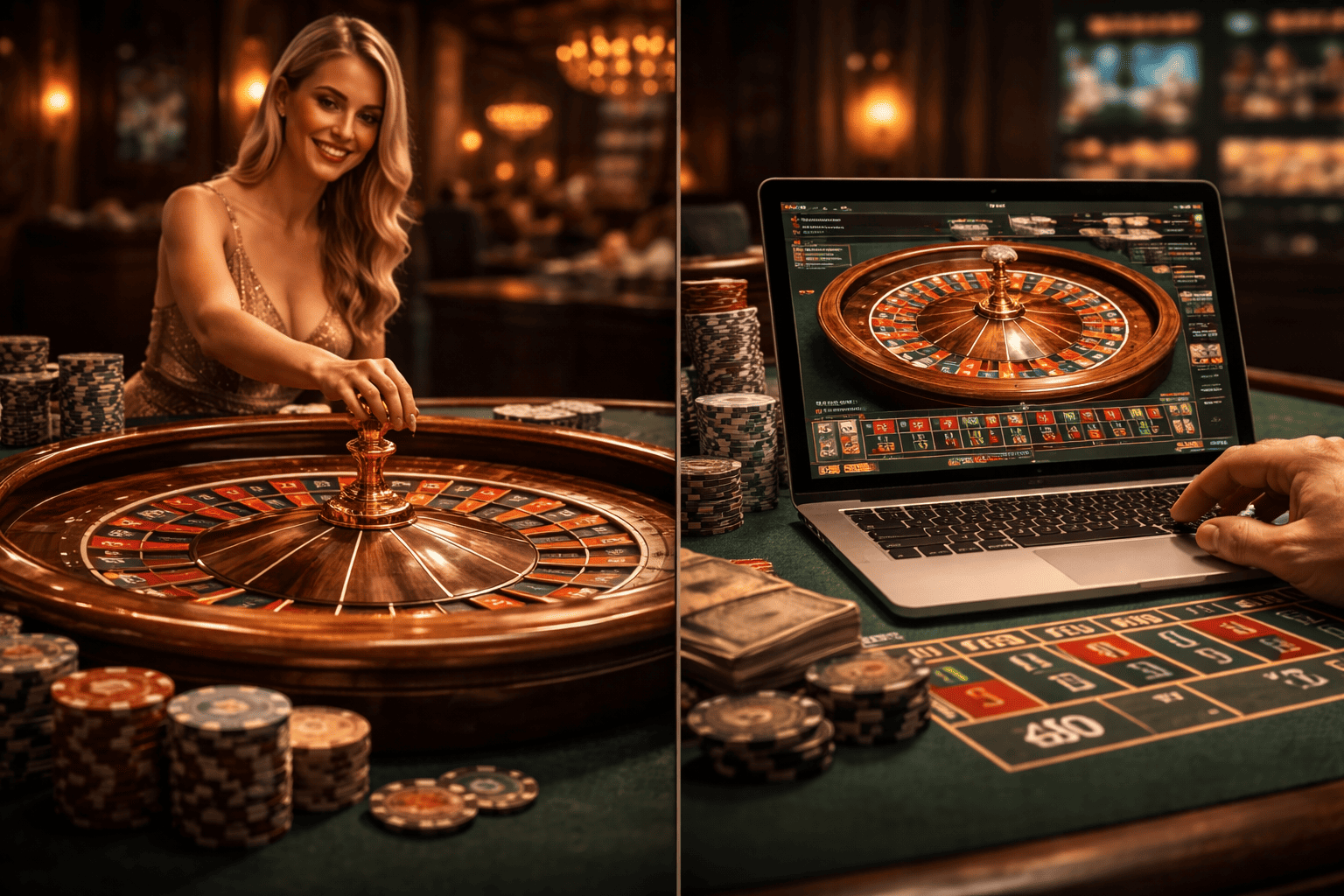 Diferencias reales entre ruleta en vivo y ruleta digital